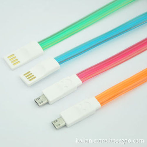 Wholesale LED light micro USB cable for Samsung